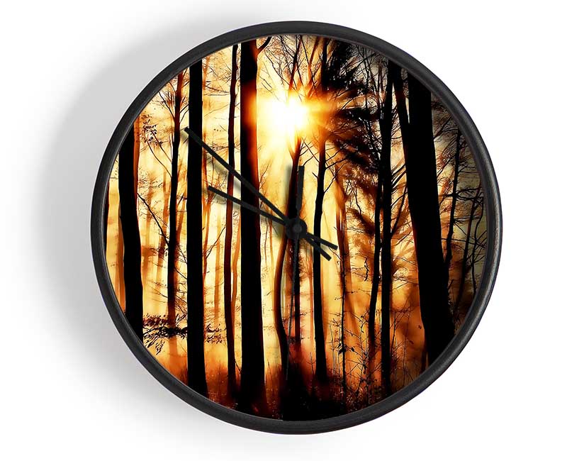 Steaming Light Rays Clock - Wallart-Direct UK