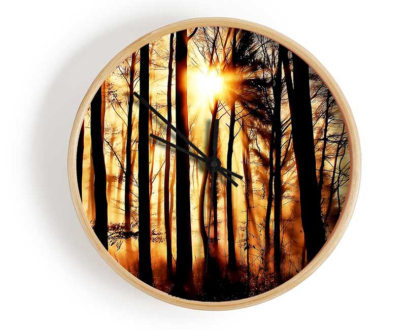 Steaming Light Rays Clock - Wallart-Direct UK