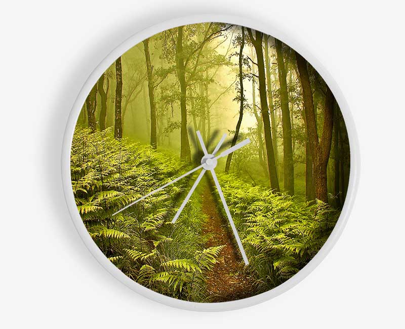 Green Forest Path Clock - Wallart-Direct UK