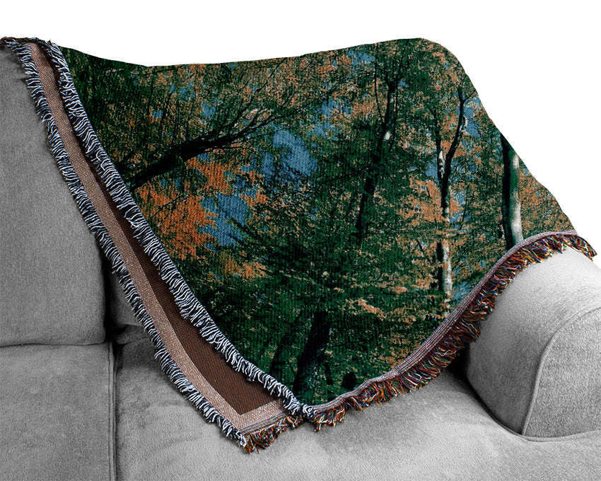 Forest Sky View Woven Blanket