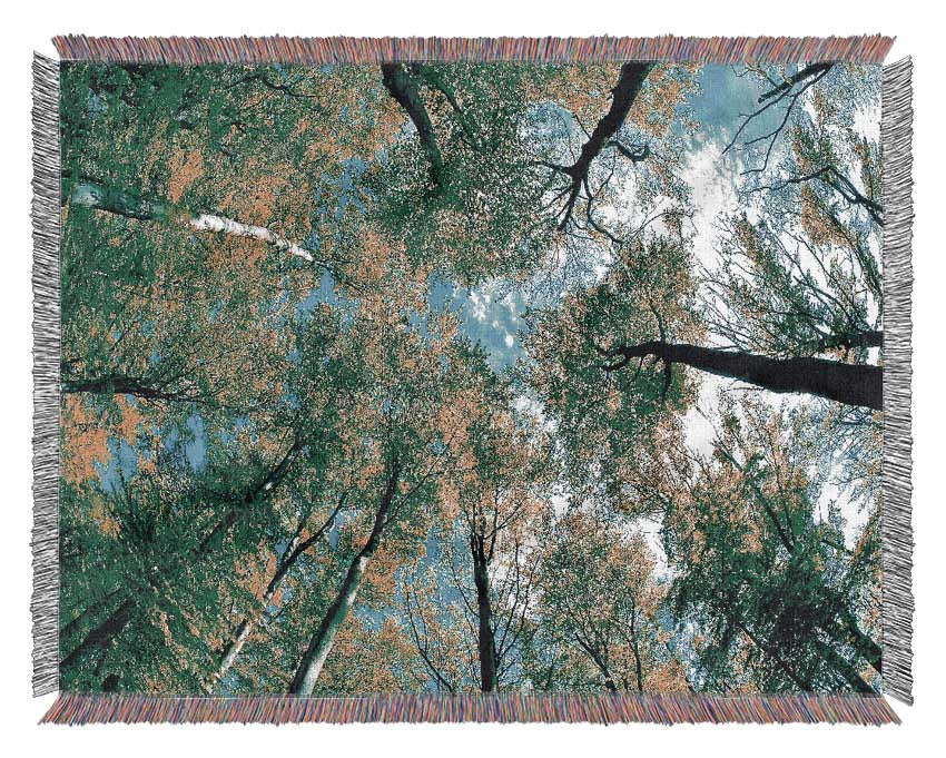 Forest Sky View Woven Blanket