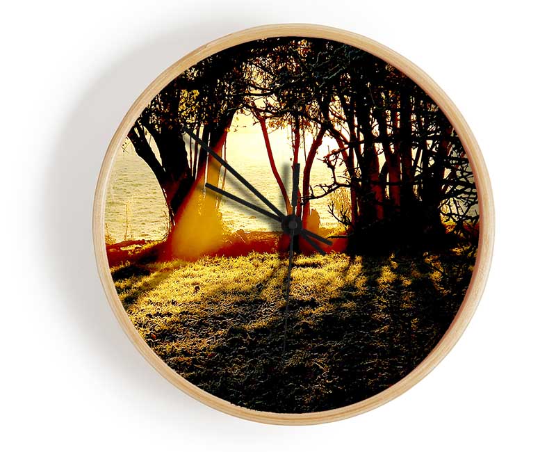 Golden Sunlight Clock - Wallart-Direct UK