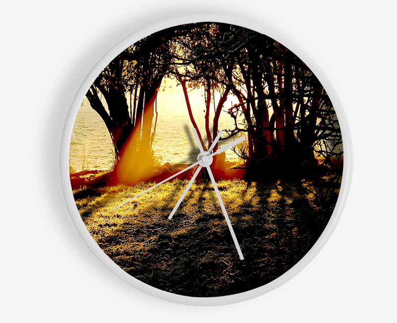 Golden Sunlight Clock - Wallart-Direct UK