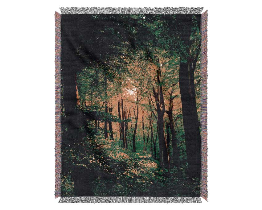 Emerald Forest Walk Woven Blanket