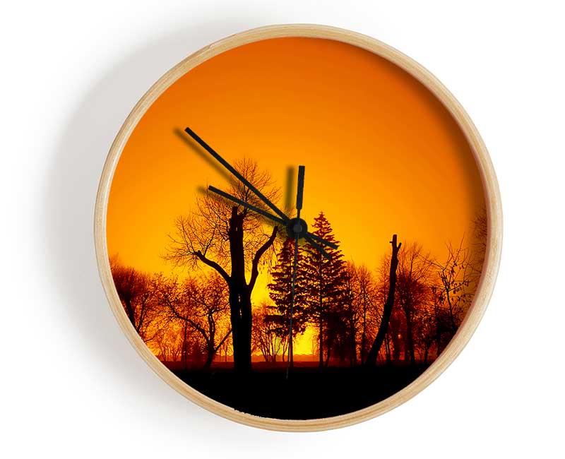 The Forest Aglow Clock - Wallart-Direct UK