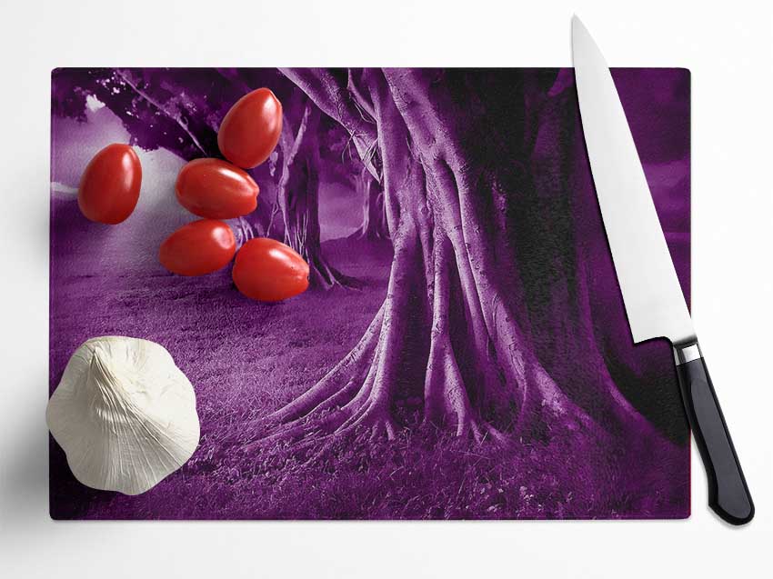 Purple Forest Glass Chopping Board