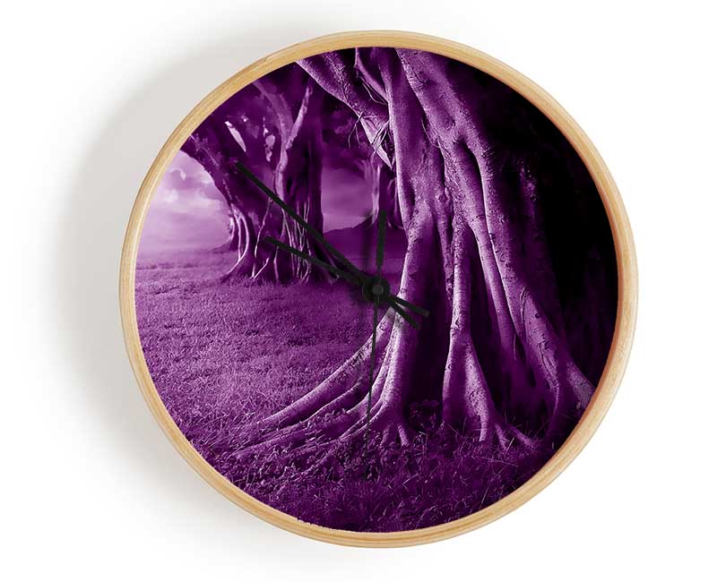 Purple Forest Clock - Wallart-Direct UK