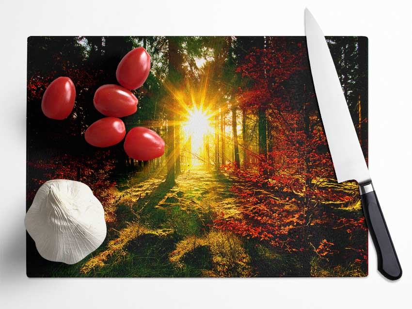 The Beaming Forest Sun Glass Chopping Board