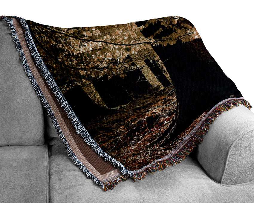 Green Leaves Forest Walk Woven Blanket