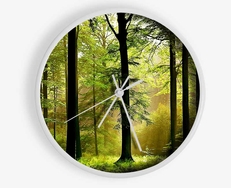 Green Forest Mist Clock - Wallart-Direct UK