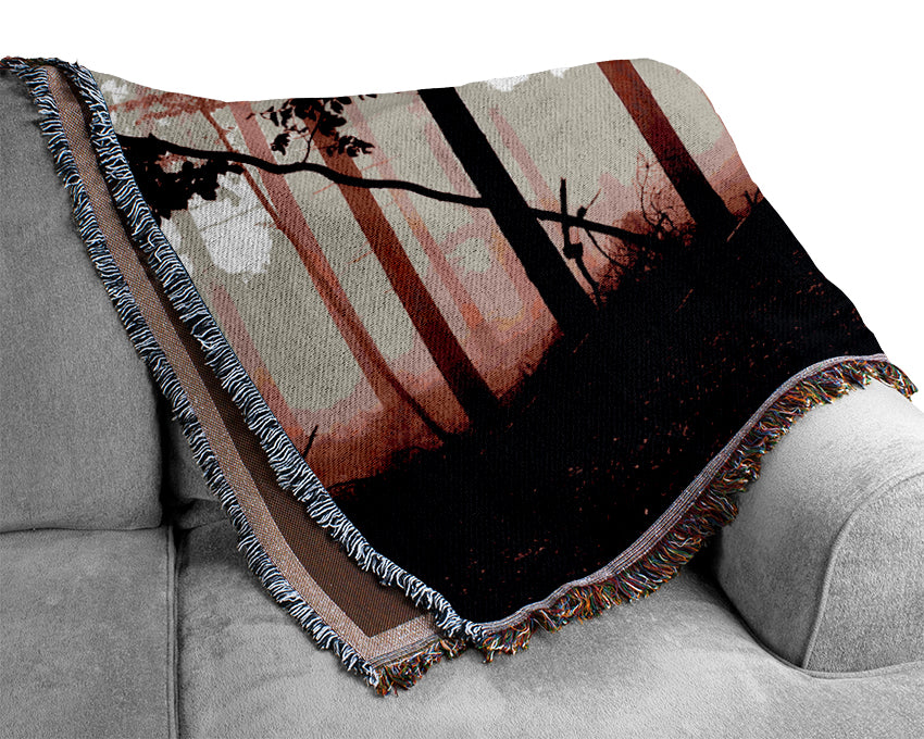 Mauve Forest Mist Woven Blanket