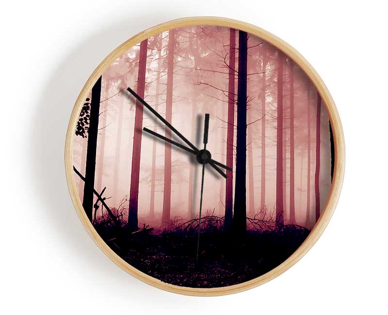 Mauve Forest Mist Clock - Wallart-Direct UK