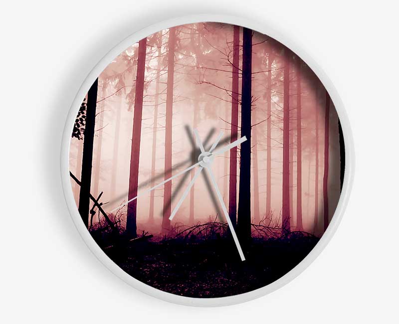 Mauve Forest Mist Clock - Wallart-Direct UK