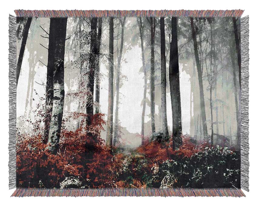 Forest Mist Morning Woven Blanket