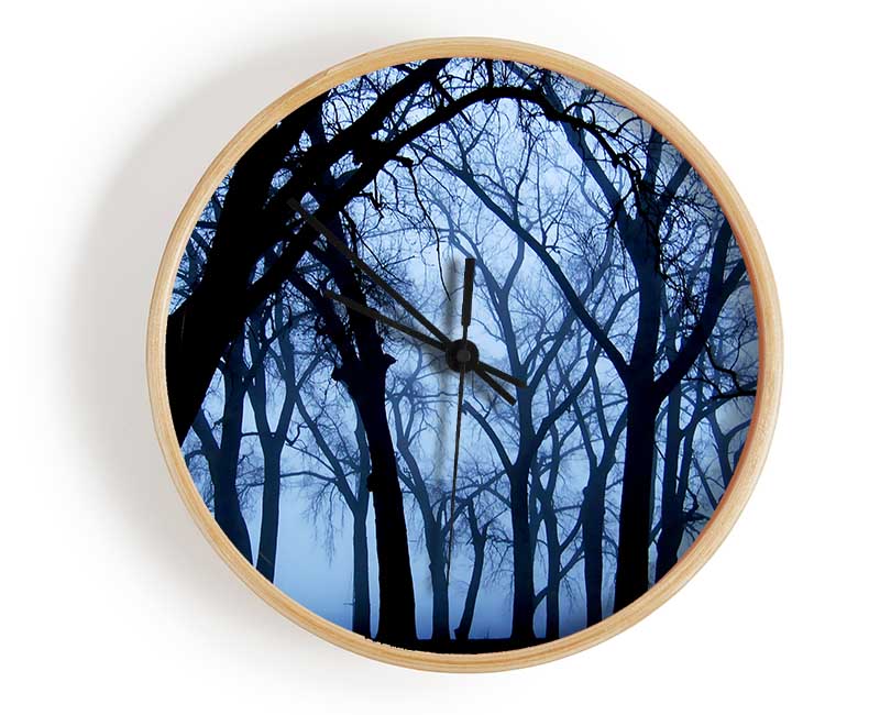 Blue Night Forest Clock - Wallart-Direct UK