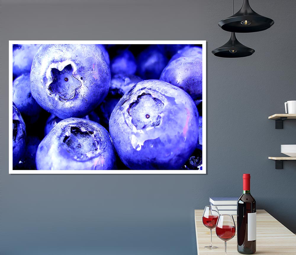 Blueberry Print Poster Wall Art