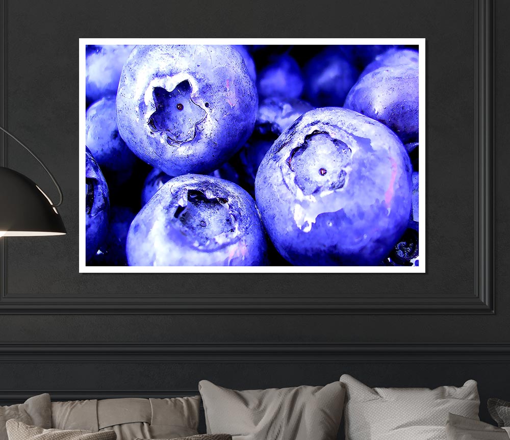 Blueberry Print Poster Wall Art