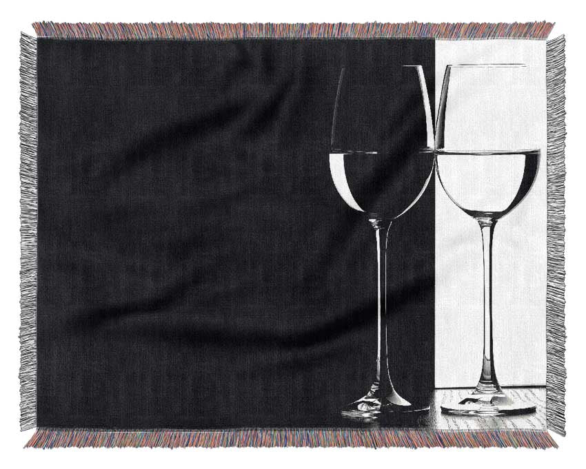 Black And White Glasses Woven Blanket