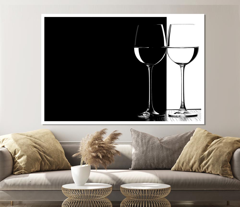 Black And White Glasses Print Poster Wall Art