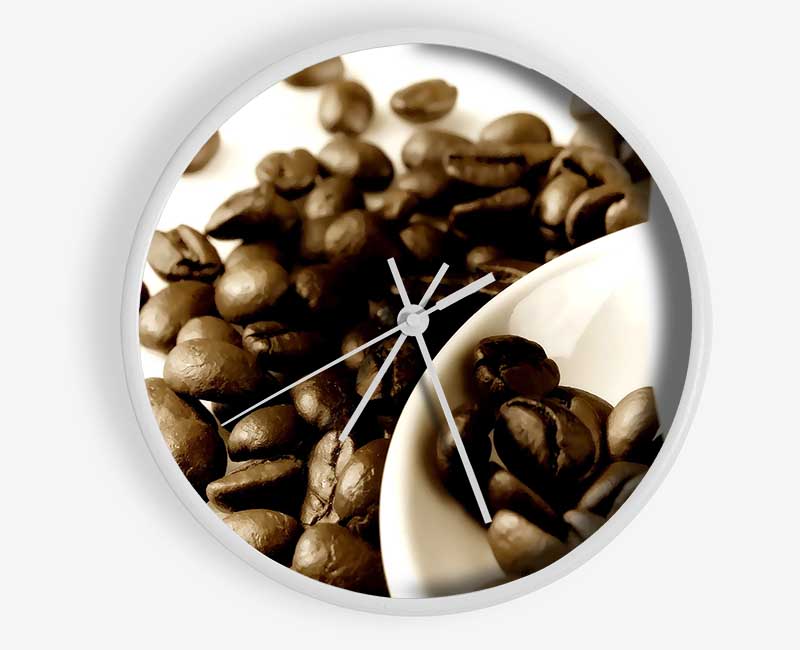 Coffee Cup With Beans Clock - Wallart-Direct UK