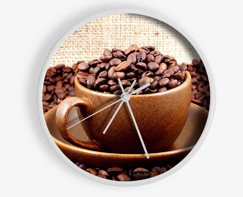 Coffee Cup Art Clock - Wallart-Direct UK