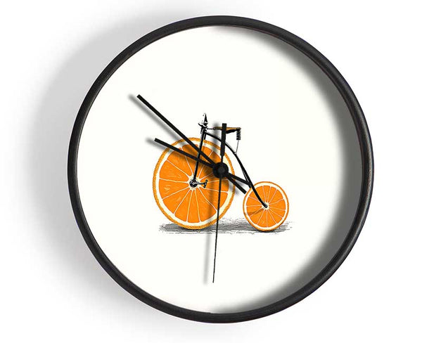 Orange Bicycle Clock - Wallart-Direct UK