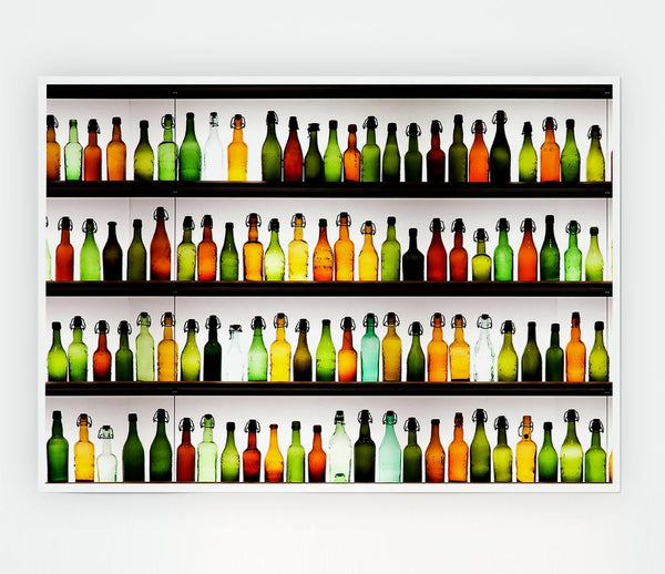 Colorful Bottles Print Poster Wall Art