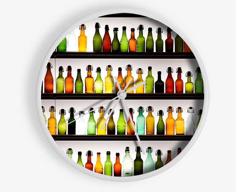 Colorful Bottles Clock - Wallart-Direct UK