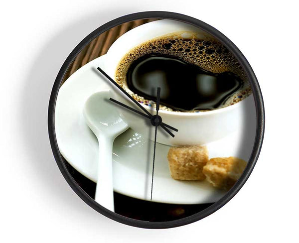 Cup Of Coffee And Sugar Cubes Clock - Wallart-Direct UK