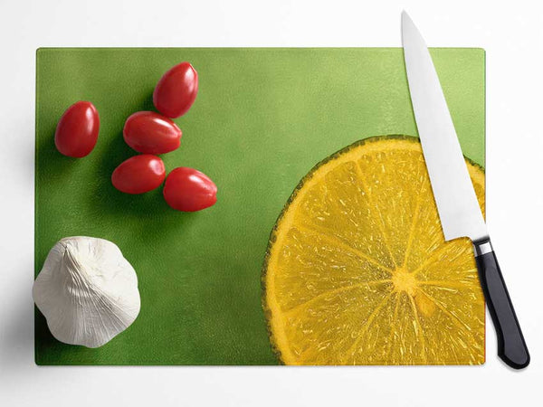 Lime Close Up Glass Chopping Board