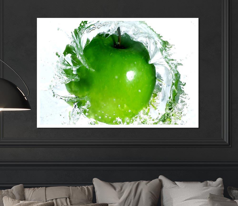 Apple Water Splash Print Poster Wall Art