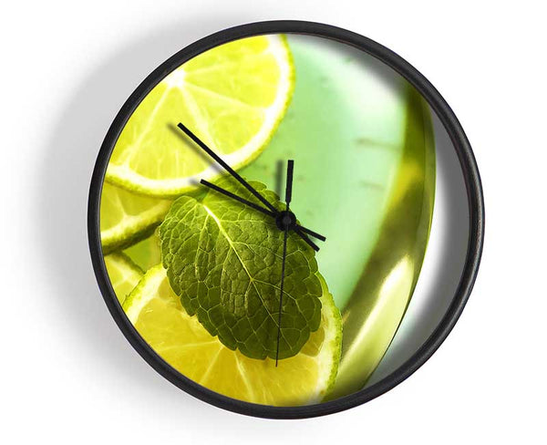 Lemon And Mint Clock - Wallart-Direct UK