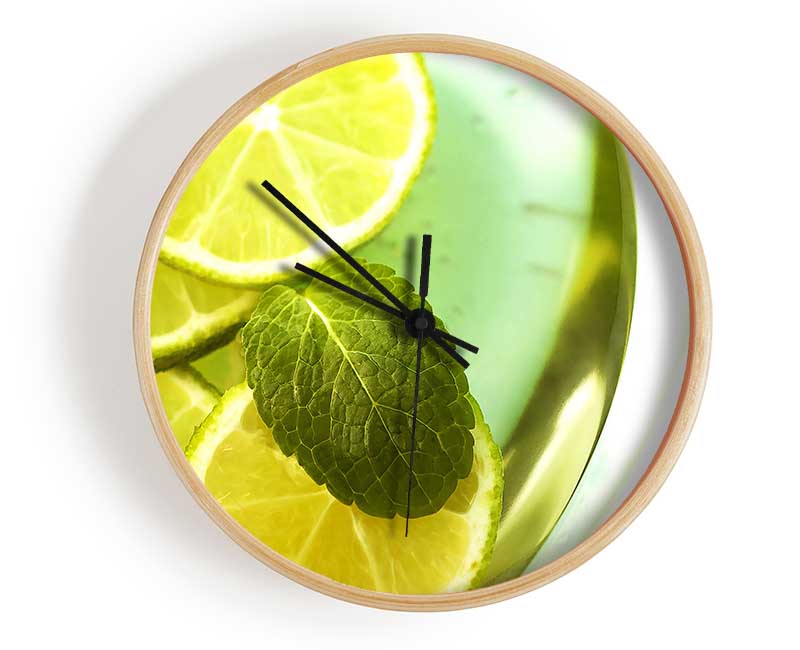 Lemon And Mint Clock - Wallart-Direct UK