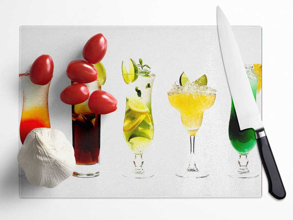 Cocktails For The Ladies Glass Chopping Board