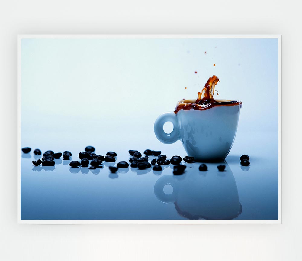 Coffee Bean Splash Print Poster Wall Art