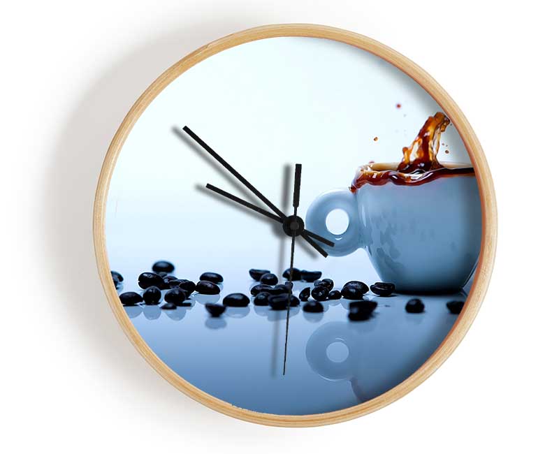 Coffee Bean Splash Clock - Wallart-Direct UK