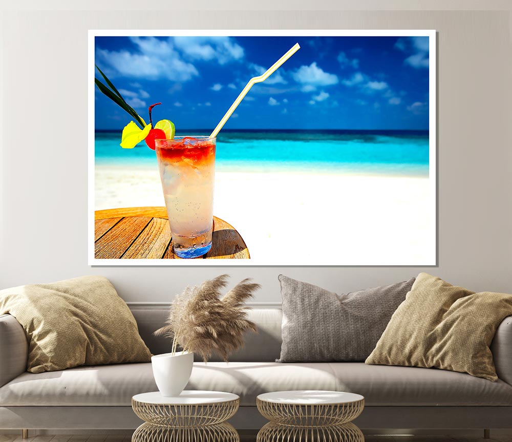 Tropical Cocktail Print Poster Wall Art