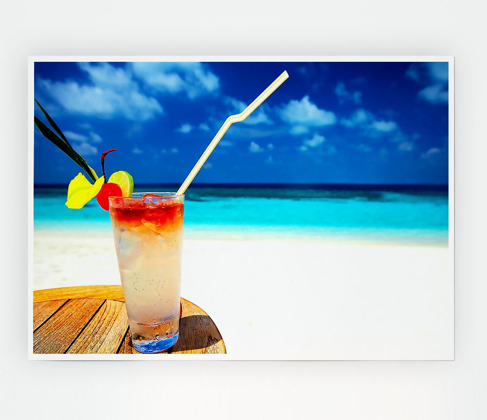 Tropical Cocktail Print Poster Wall Art