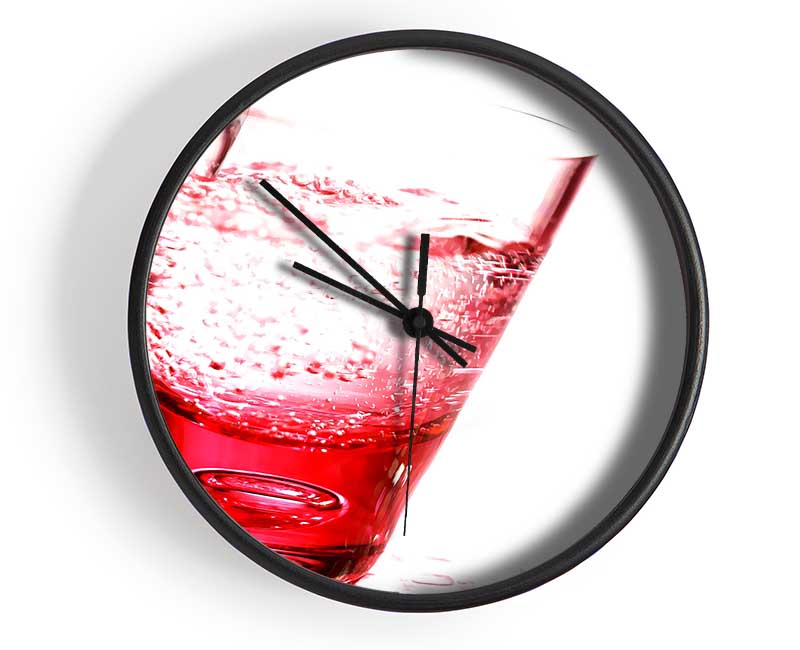 Pink Glass Of Water Clock - Wallart-Direct UK