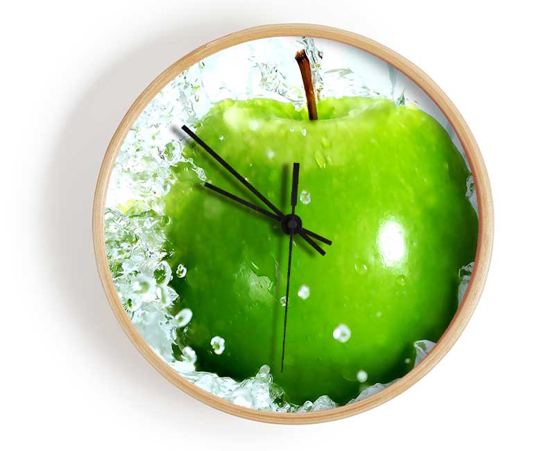 Fresh Green Apple Clock - Wallart-Direct UK