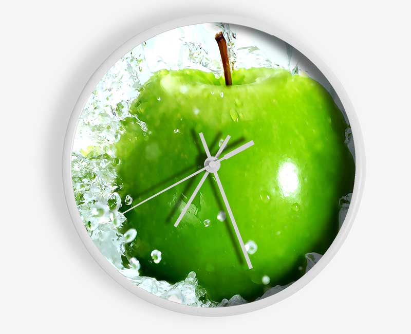 Fresh Green Apple Clock - Wallart-Direct UK