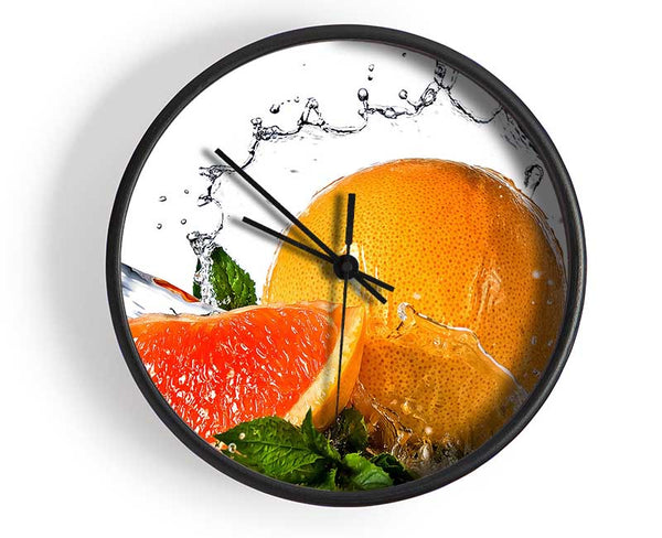 Orange And Mint Clock - Wallart-Direct UK