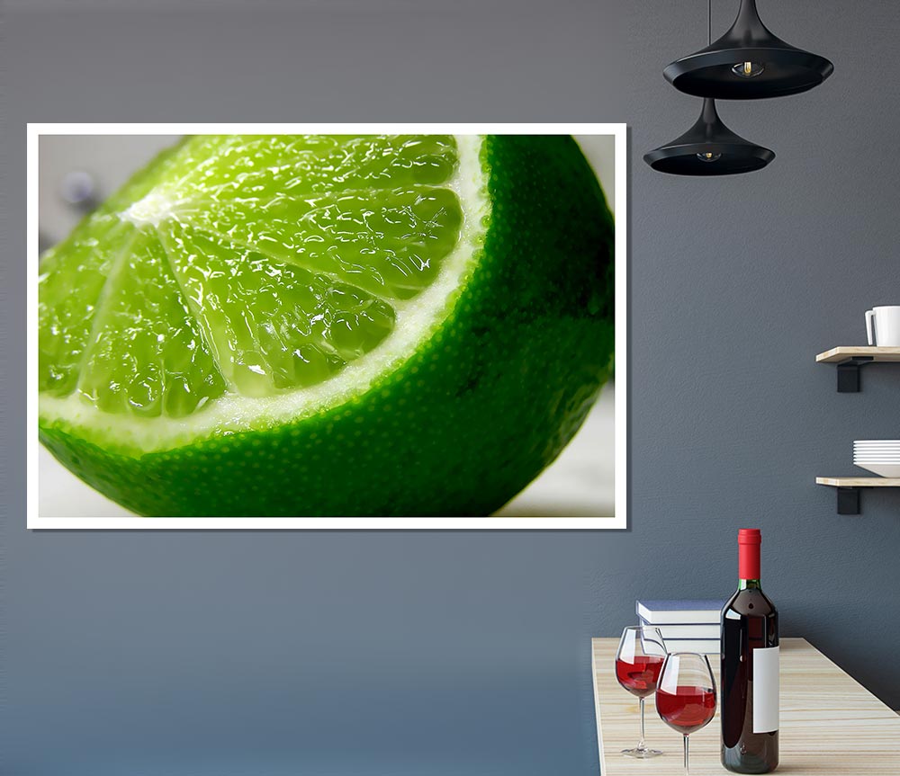 Lime Wedge Print Poster Wall Art