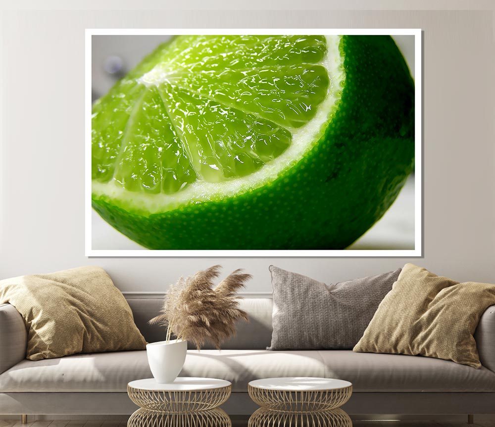 Lime Wedge Print Poster Wall Art