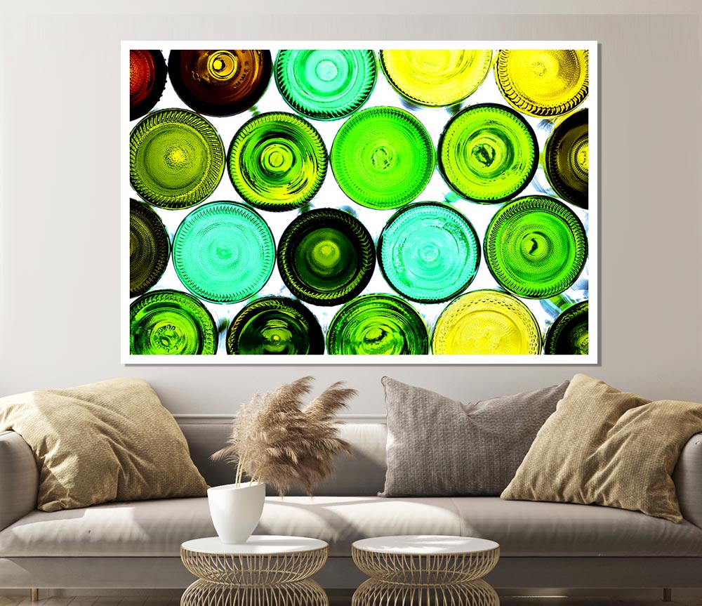 Wine Bottles Print Poster Wall Art