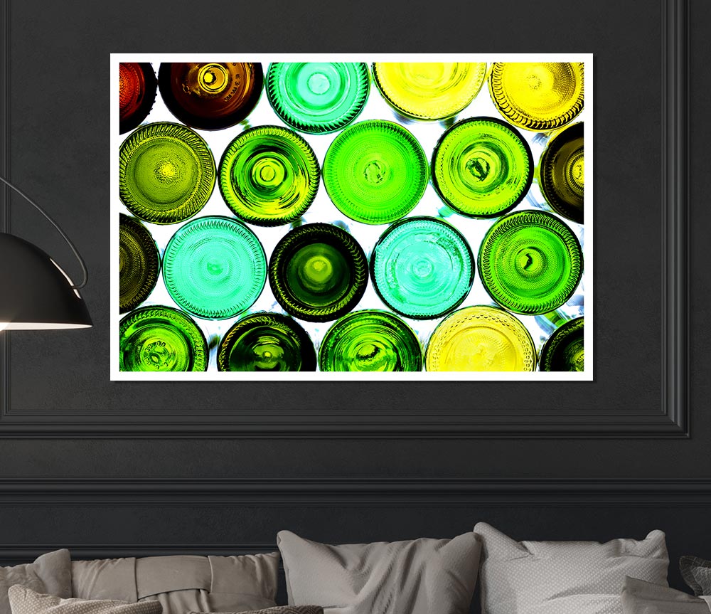 Wine Bottles Print Poster Wall Art