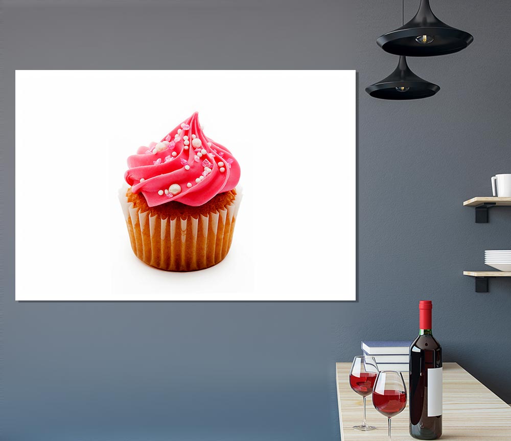 Beautiful Pink Cupcake Print Poster Wall Art