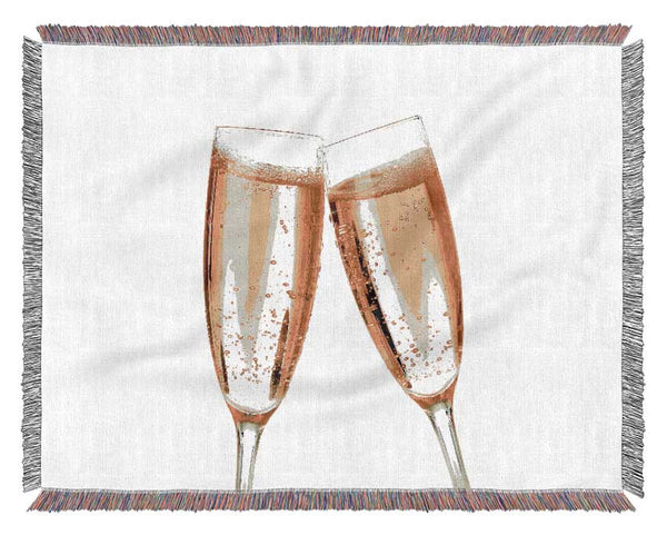 Champagne Glass Cheer Woven Blanket