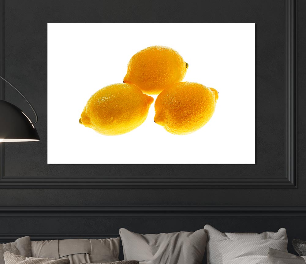 Trio Of Lemons Print Poster Wall Art