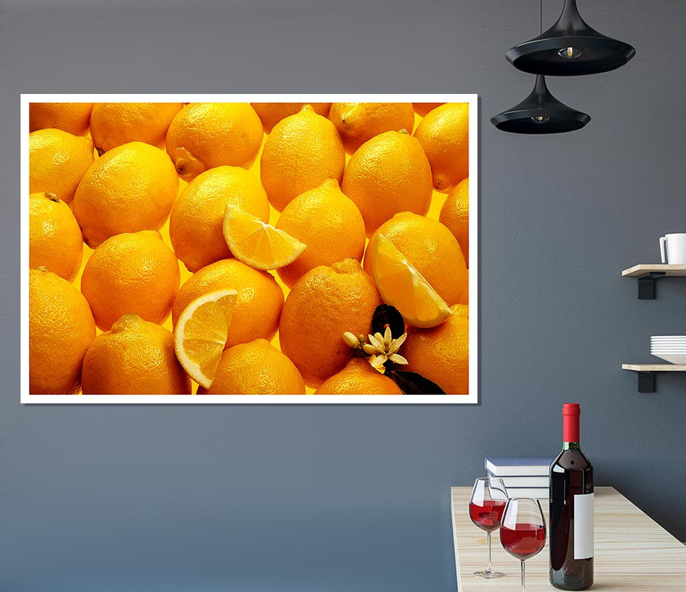 Lemons Print Poster Wall Art